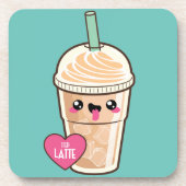 Emoji gefror Latte Getränkeuntersetzer (Vorderseite)