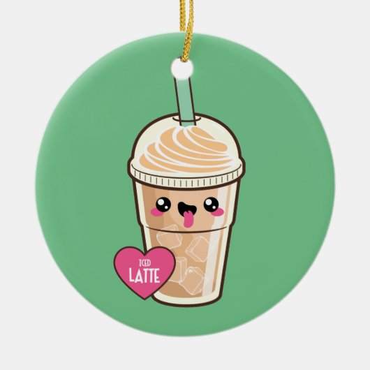 Emoji gefror Latte Keramik Ornament (Vorne)