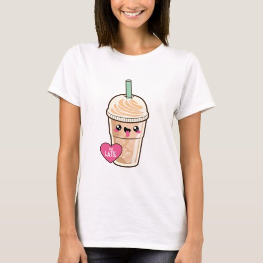 Emoji gefror Latte T-Shirt (Vorderseite)