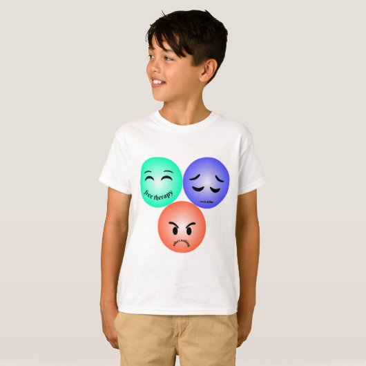 Emoji-Gefühle mit glücklichen, traurigen und wüten T-Shirt (Vorne ganz)