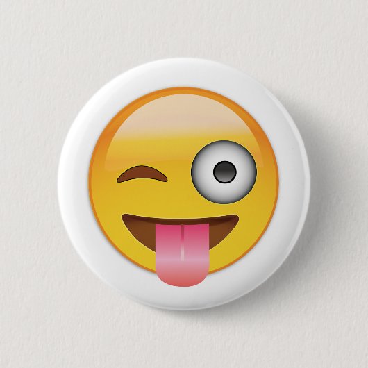 Emoji - Gesicht mit der Zunge Button (Vorderseite)