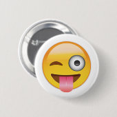 Emoji - Gesicht mit der Zunge Button (Vorne & Hinten)