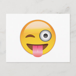 Emoji - Gesicht mit der Zunge Postkarte