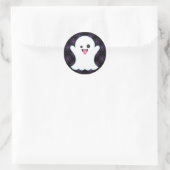 Emoji Ghost auf Spinnennetz Halloween Stickers (Tasche)
