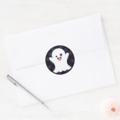 Emoji Ghost auf Spinnennetz Halloween Stickers (Umschlag)
