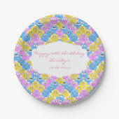 Emoji glückliche alberne Pastellgesichter Pappteller (Vorderseite)