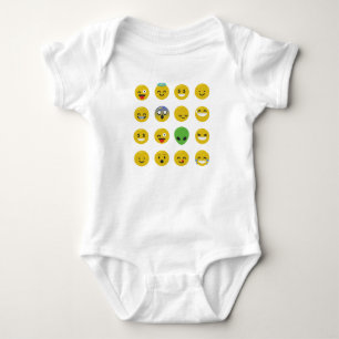 Emoji-glückliches Gesicht Baby Strampler