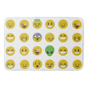 Emoji glückliches Gesicht Badezimmer Badematte Fuß