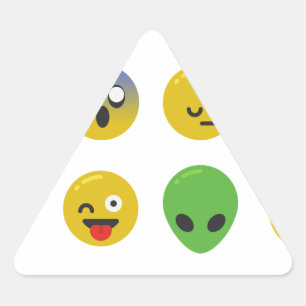 Emoji-glückliches Gesicht Dreieckiger Aufkleber
