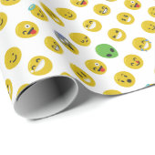 Emoji-glückliches Gesicht Geschenkpapier (Rolleneckpunkt)