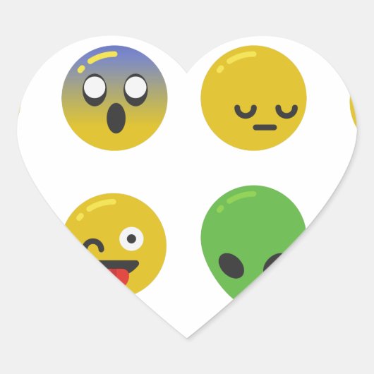Emoji-glückliches Gesicht Herz-Aufkleber (Vorderseite)