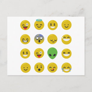 Emoji glückliches Gesicht Postkarte