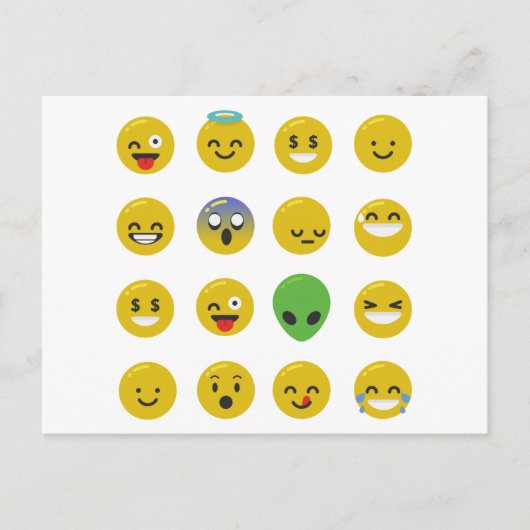 Emoji-glückliches Gesicht Postkarte (Vorderseite)