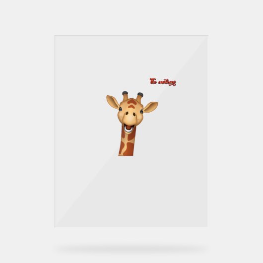 emoji-glückliches Giraffengesicht Acrylschild (Vorderseite)
