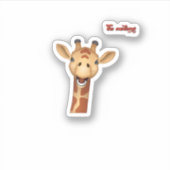 emoji-glückliches Giraffengesicht Aufkleber (Vorderseite)