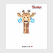 Emoji-glückliches Giraffengesicht Aufkleber (Blatt)