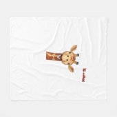 emoji-glückliches Giraffengesicht Fleecedecke (Vorderseite (Horizontal))
