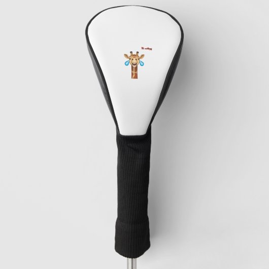 Emoji-glückliches Giraffengesicht Golf Headcover (Vorderseite)