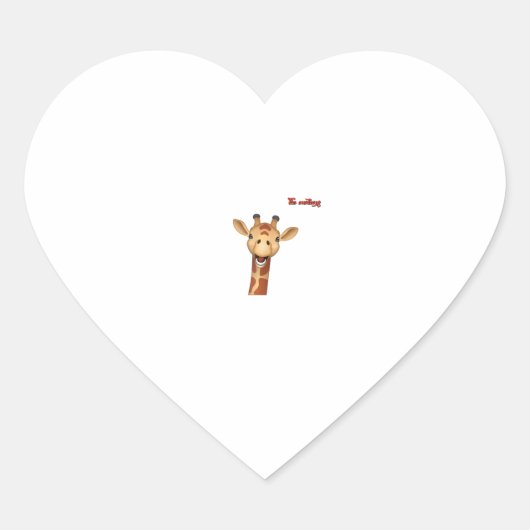 emoji-glückliches Giraffengesicht Herz-Aufkleber (Vorderseite)
