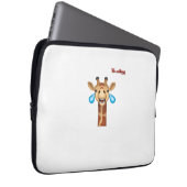 Emoji-glückliches Giraffengesicht Laptopschutzhülle (Vorne Rechts)