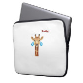 Emoji-glückliches Giraffengesicht Laptopschutzhülle (Vorderseite Links)