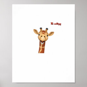 emoji-glückliches Giraffengesicht Poster