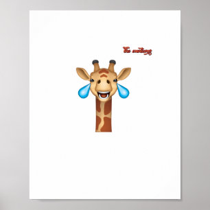 Emoji-glückliches Giraffengesicht Poster