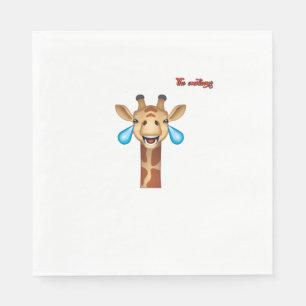 Emoji-glückliches Giraffengesicht Serviette
