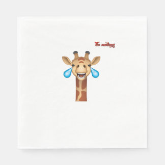 Emoji-glückliches Giraffengesicht Serviette