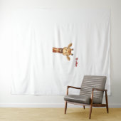 emoji-glückliches Giraffengesicht Wandteppich (Beispiel (Horizontal))