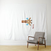 Emoji-glückliches Giraffengesicht Wandteppich (Beispiel (Horizontal))