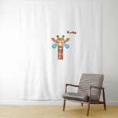 Emoji-glückliches Giraffengesicht Wandteppich (Beispiel)