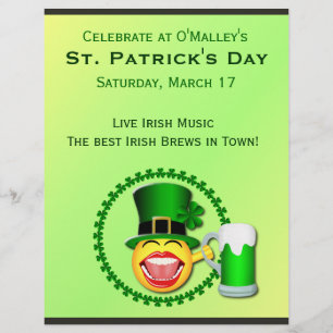 Emoji Green Beer Irish Pub Flyer