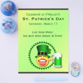 Emoji Green Beer Irish Pub Flyer (Einzeln)