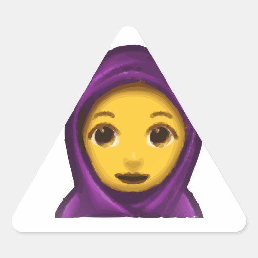 Emoji hajib dreieckiger aufkleber (Vorderseite)