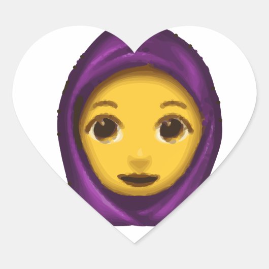 Emoji hajib Herz-Aufkleber (Vorderseite)