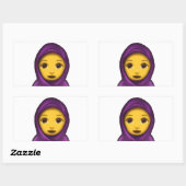 Emoji hajib rechteckiger aufkleber (Blatt)