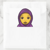 Emoji hajib rechteckiger aufkleber (Tasche)