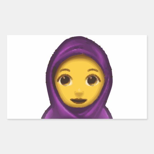 Emoji hajib rechteckiger aufkleber (Vorderseite)