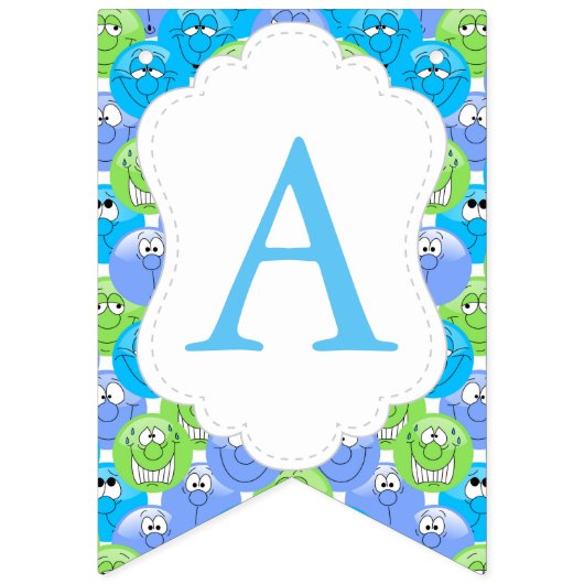 Emoji 😀 Happy Albern Pastel Faces 2 Wimpelkette (Dritte Fahne)