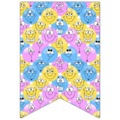 Emoji 😊 Happy Albern Pastel Faces Wimpelkette (Erste Fahne)