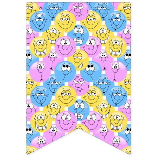 Emoji 😊 Happy Albern Pastel Faces Wimpelkette (Erste Fahne)