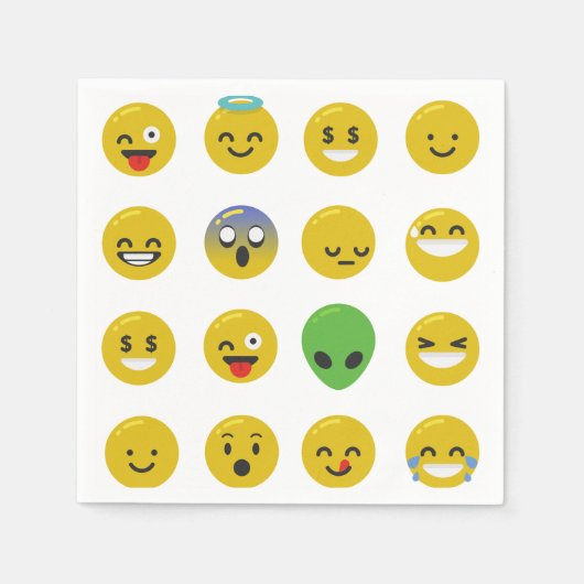 Emoji Happy-Face-Papier-Servietten Serviette (Vorderseite)