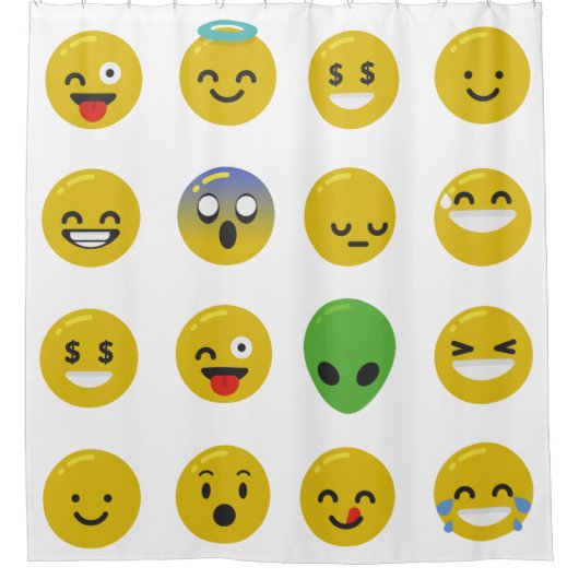 Emoji Happy Gesicht Duschvorhang (Vorderseite)