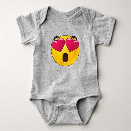 Emoji Heart Eyes Valentines Baby Strampler (Vorderseite)
