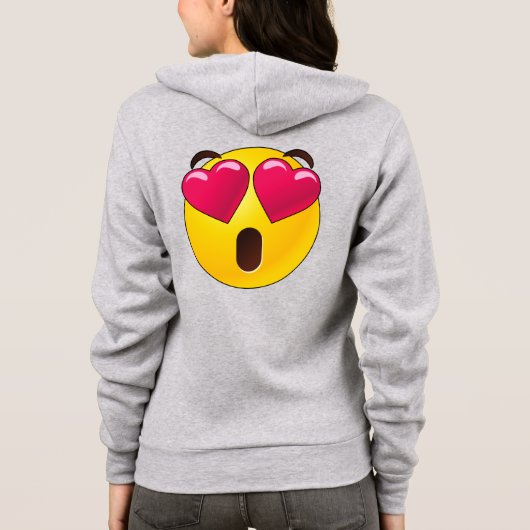 Emoji Heart Eyes Valentines Hoodie (Rückseite)