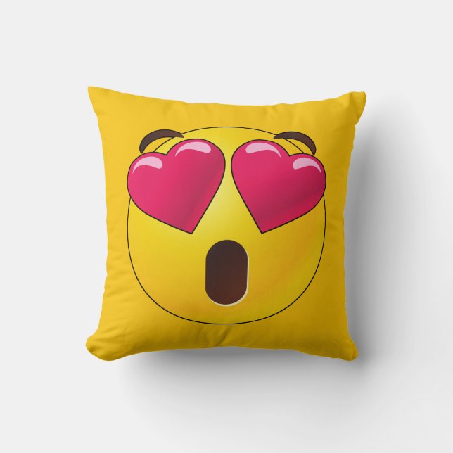 Emoji Heart Eyes Valentines Kissen (Vorderseite)