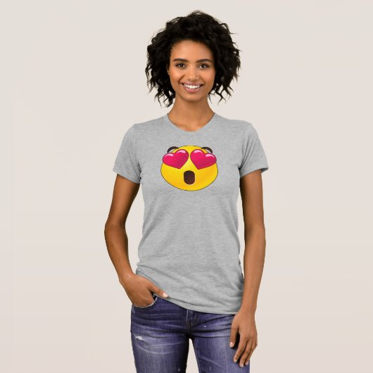 Emoji Heart Eyes Valentines T - Shirt (Vorne ganz)