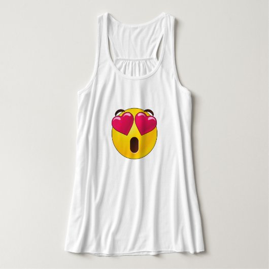 Emoji Heart Eyes Valentines Tank Top (Design Vorderseite)