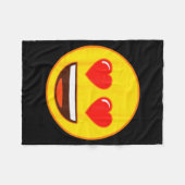 Emoji Heart Eyes Yellow Smile Face Fleecedecke (Vorderseite (Horizontal))